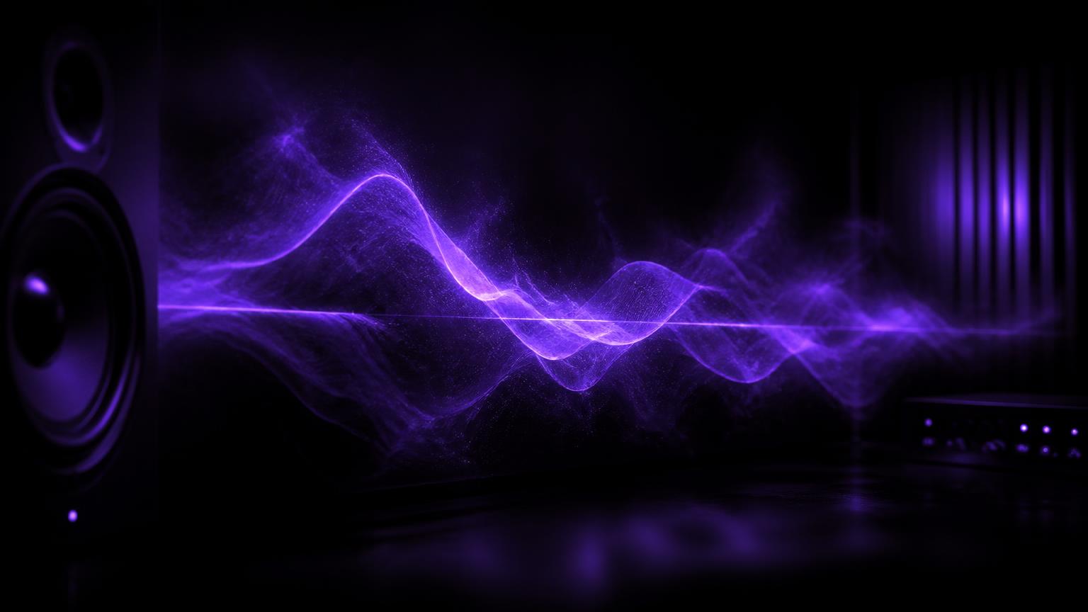 Abstract violet audio waveform